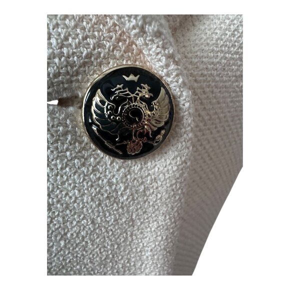 St John Collection Santana Knit Jacket & Shell Set Cream Black Red Trim Sz 4 - Picture 7 of 10